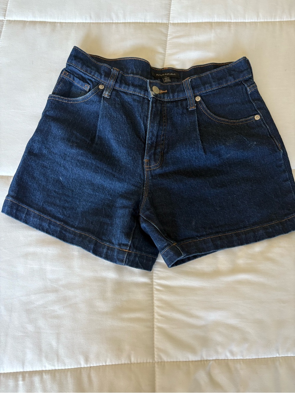 Banana Republic Dark Blue Denim High-Rise Shorts